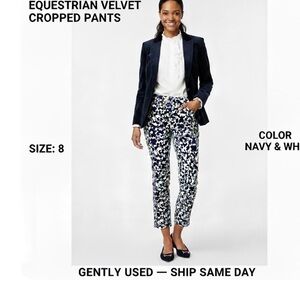 Lilly Pulitzer Palm Beach Fit equestrian theme navy white horse Print Cropped 8